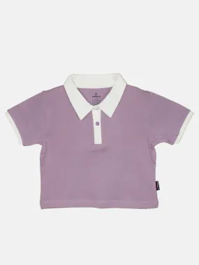 Girls Crop Length Polo Tee