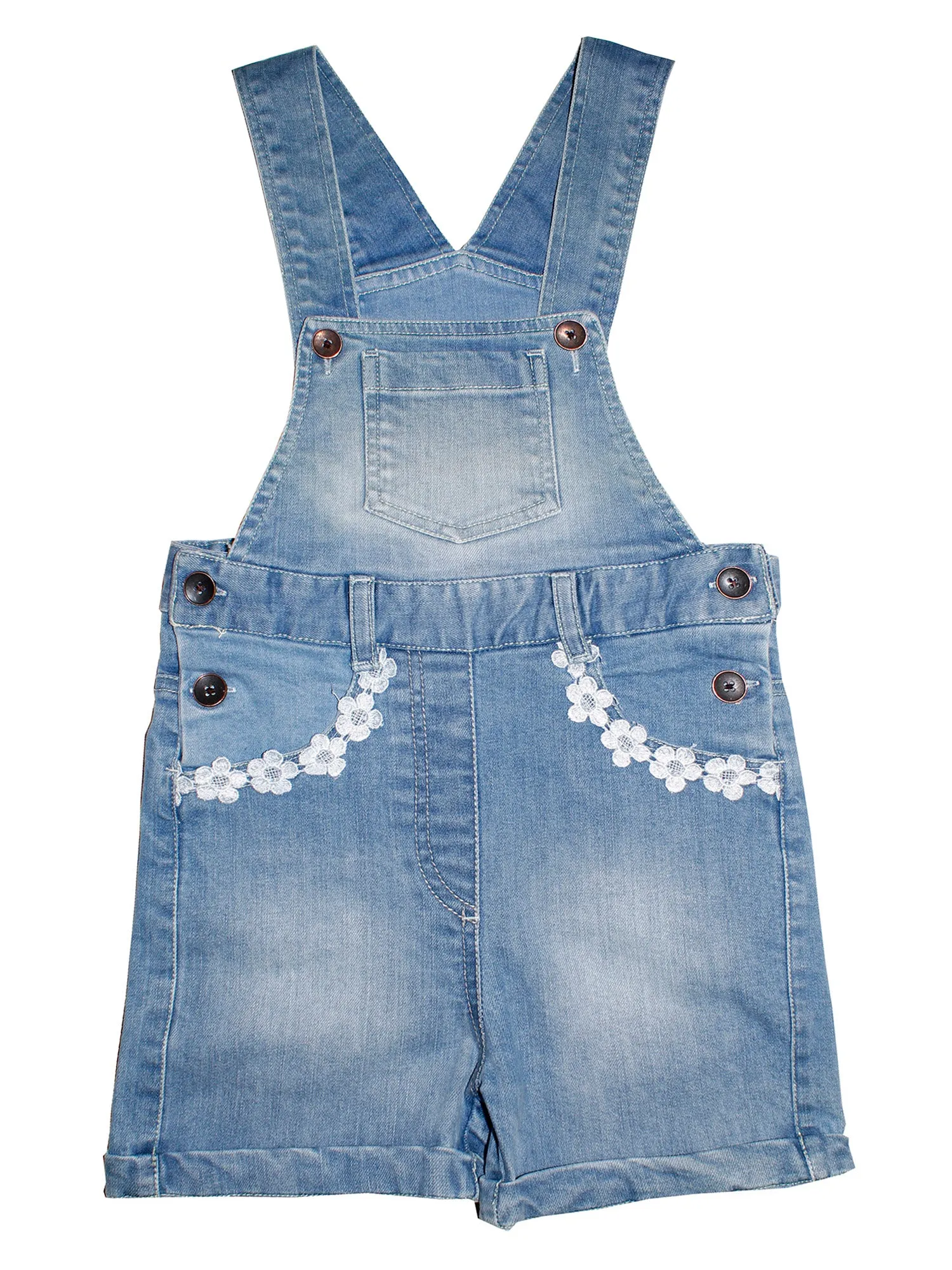 Girls Denim Dungaree Shorts