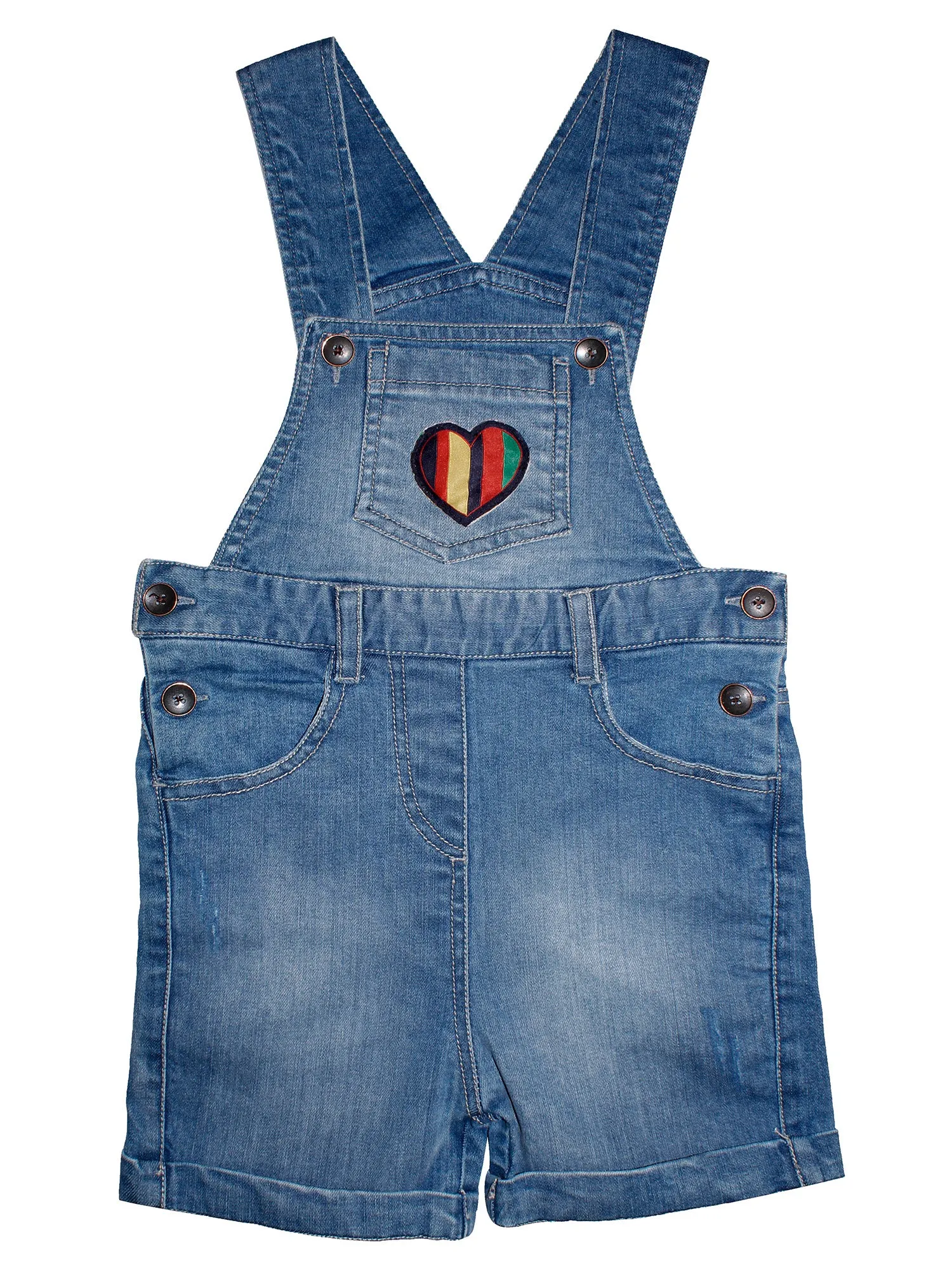 Girls Denim Dungaree Shorts