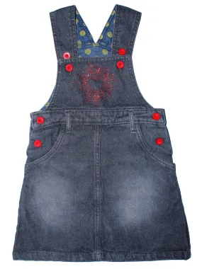 Girls Denim Dungaree Skirt