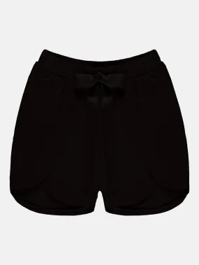 Girls Over Lap Shorts With Bow