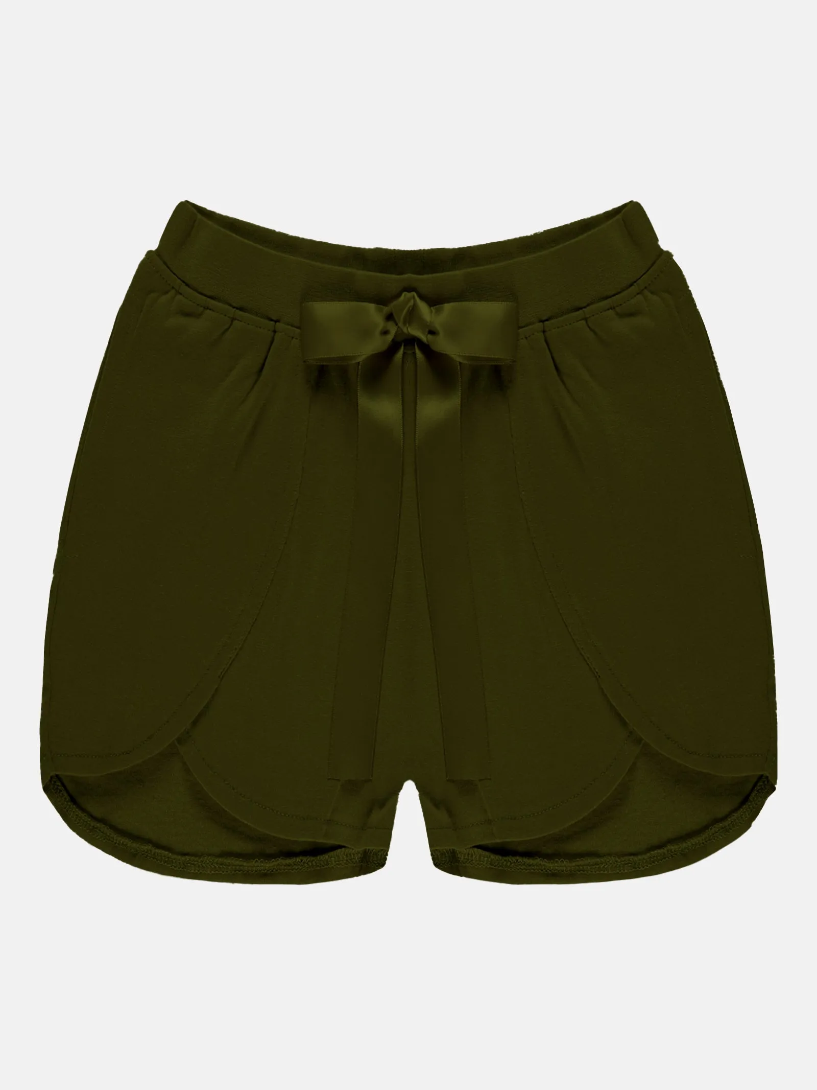 Girls Over Lap Shorts With Bow