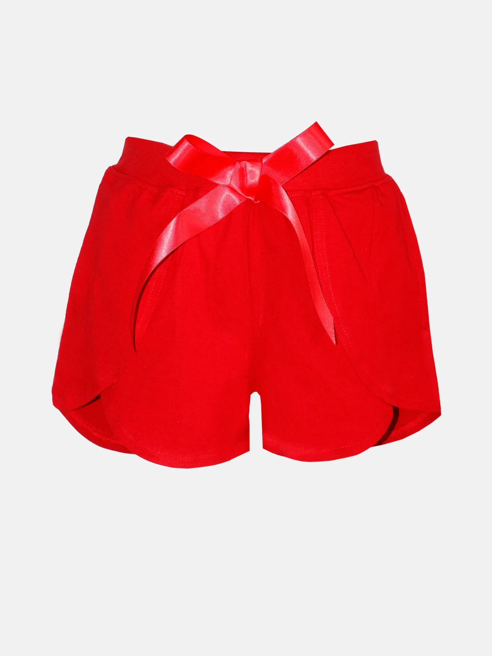 Girls Over Lap Shorts With Bow