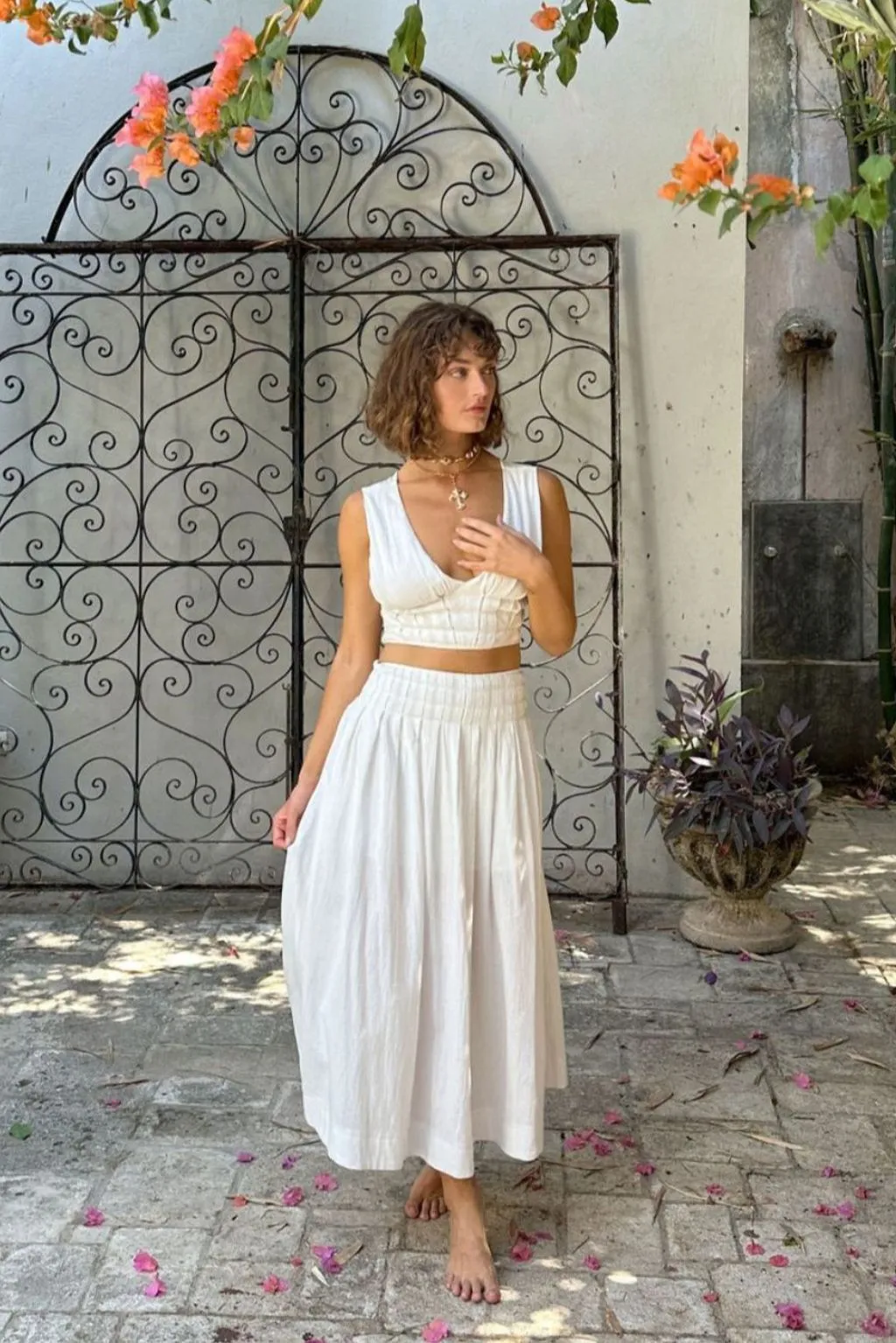 Horizon White Maxi Skirt