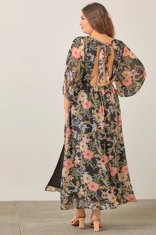 How Does Your Garden Grow Floral Chiffon Maxi Dress