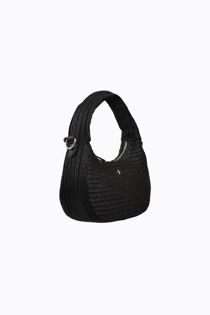 Indigo - Black Faux Raffia