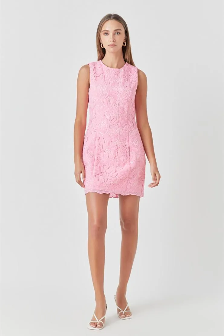 Isabelle Lace Shift Dress - Pink