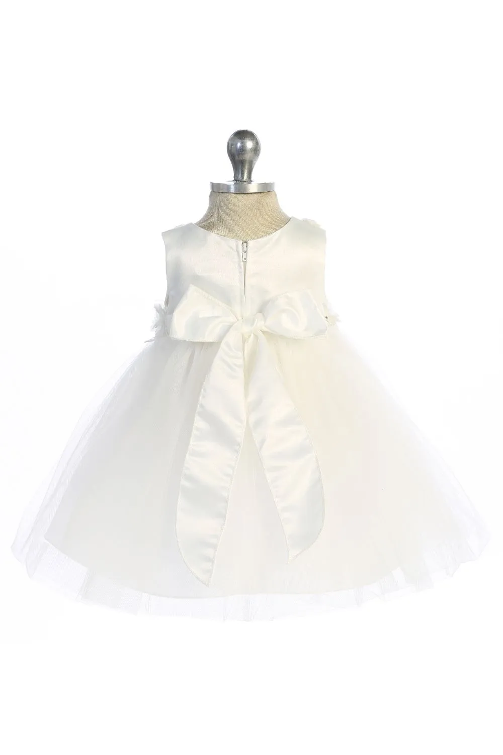 Luxurious Princess Ballgown Baby Dress with Floral Trim