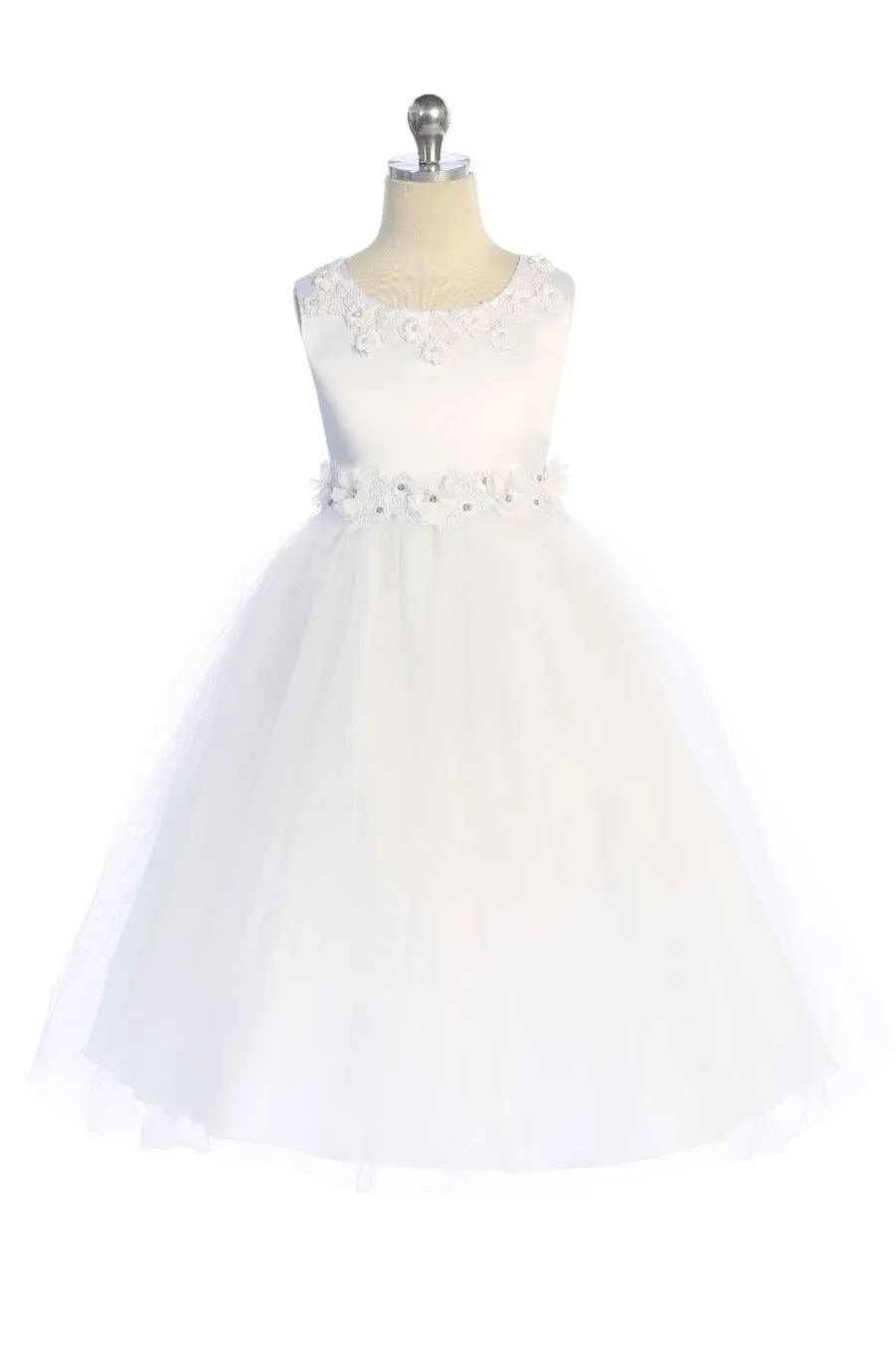 Luxurious Princess Ballgown Dress with Floral Trim and Plus Sizes