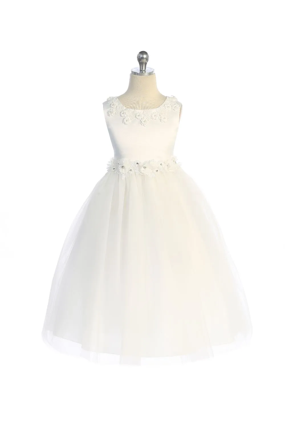 Luxurious Princess Ballgown Dress with Floral Trim and Plus Sizes