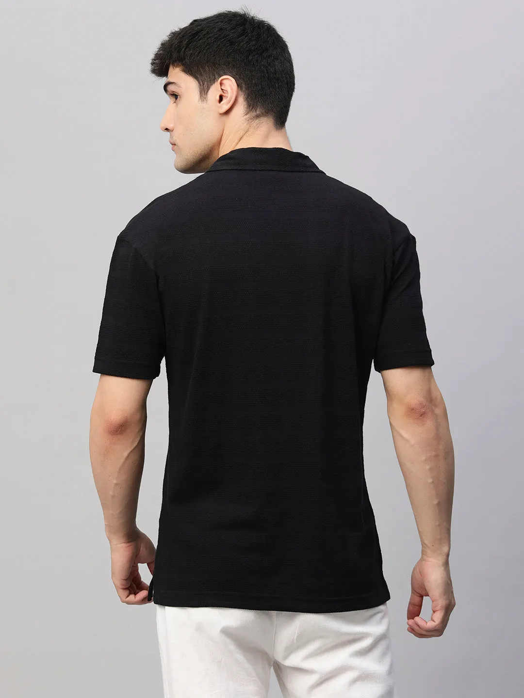 Mens Half Sleeve Resort Shirt - Black