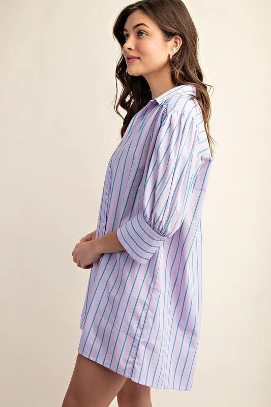 Mini Shirt Dress - Pink