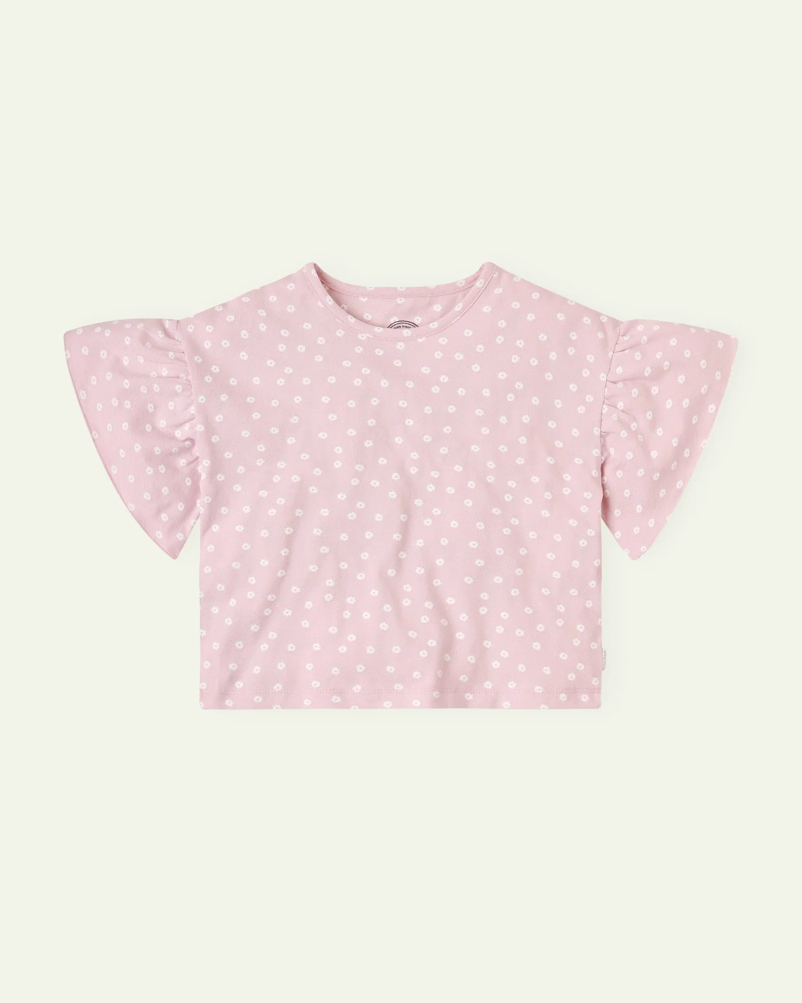 Pink Floral Boxy Cropped T-Shirt