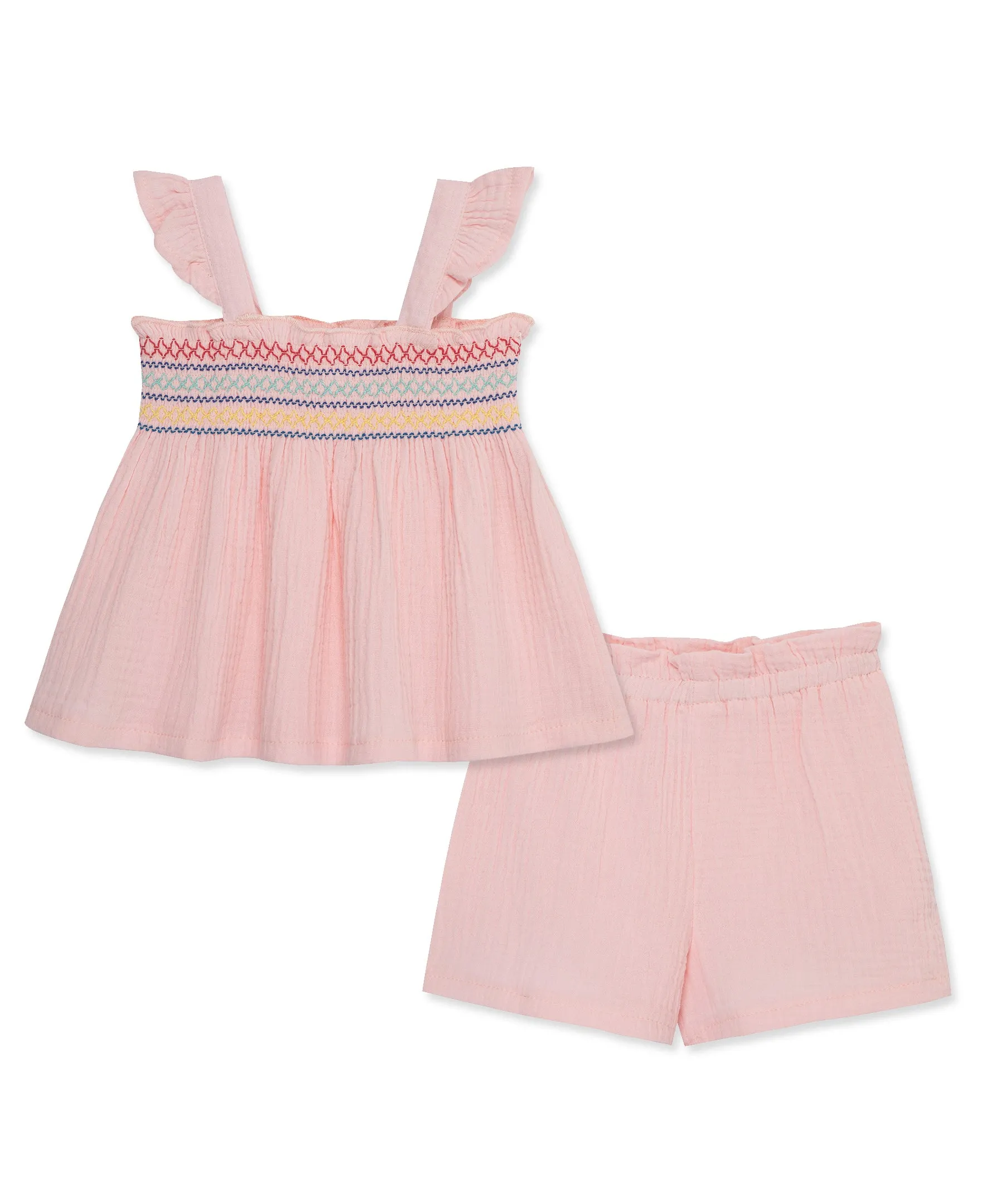 Pink Gauze Short Set (12M-24M)