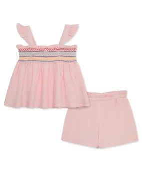 Pink Gauze Short Set (12M-24M)