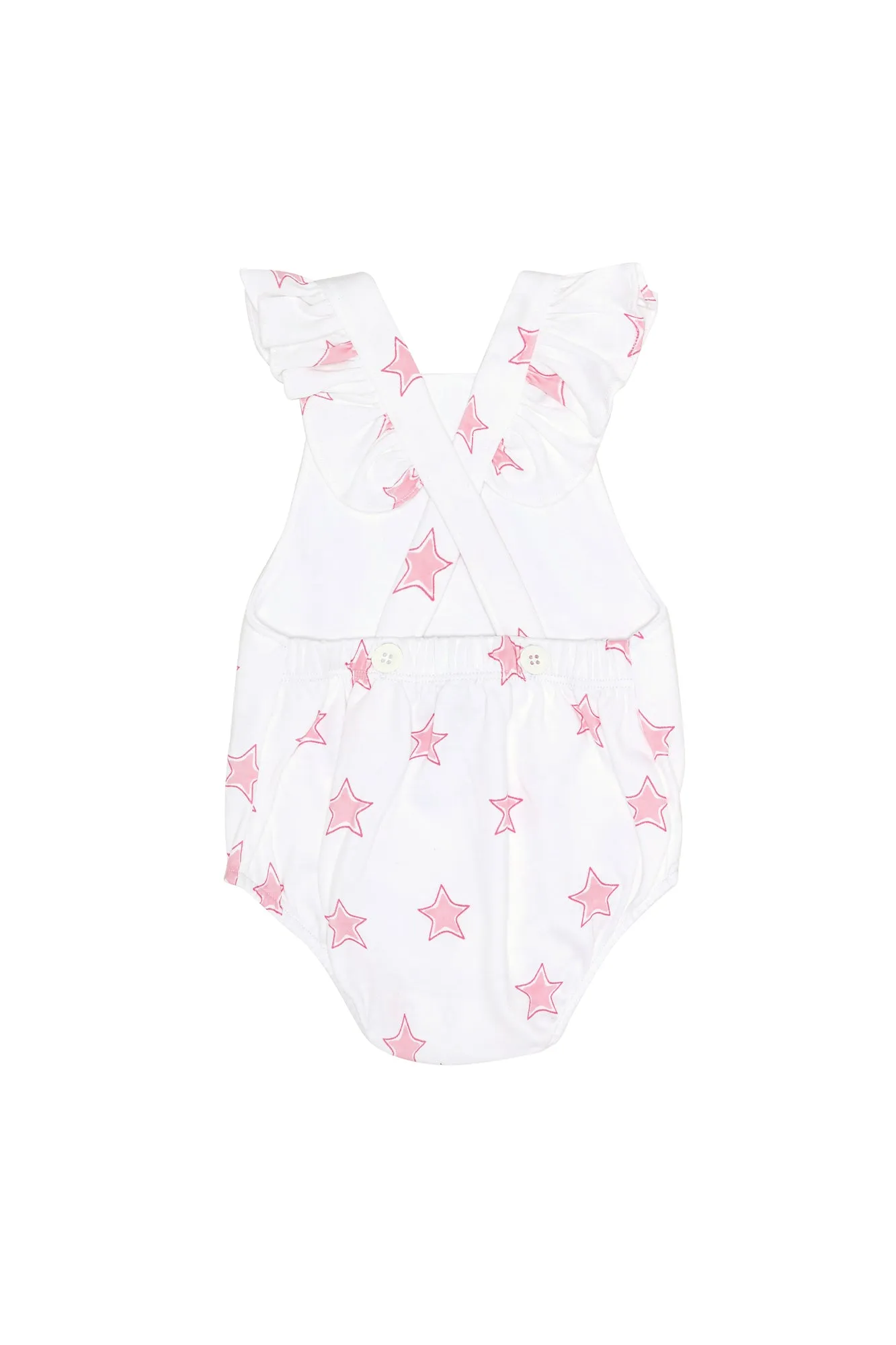 Pink Stars Print Ruffle Bubble