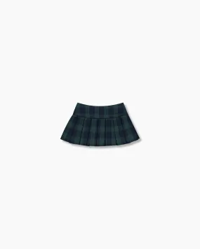 Pleated Mini Skirt - Checkered