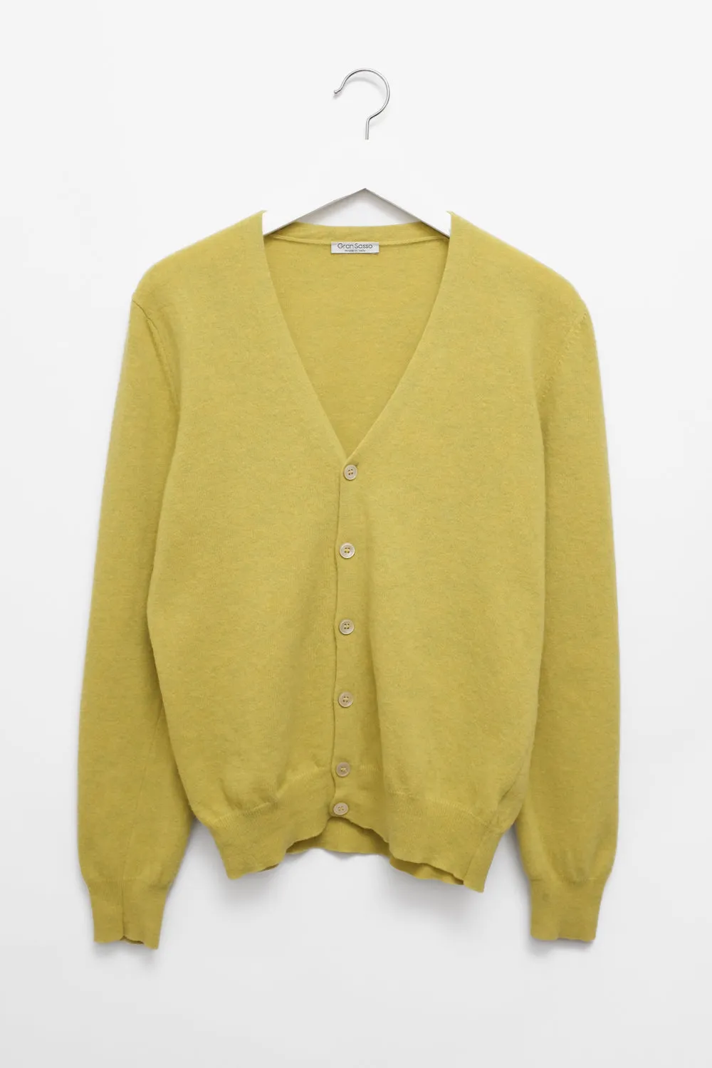 PURE CASHMERE LIME CARDIGAN SWEATER