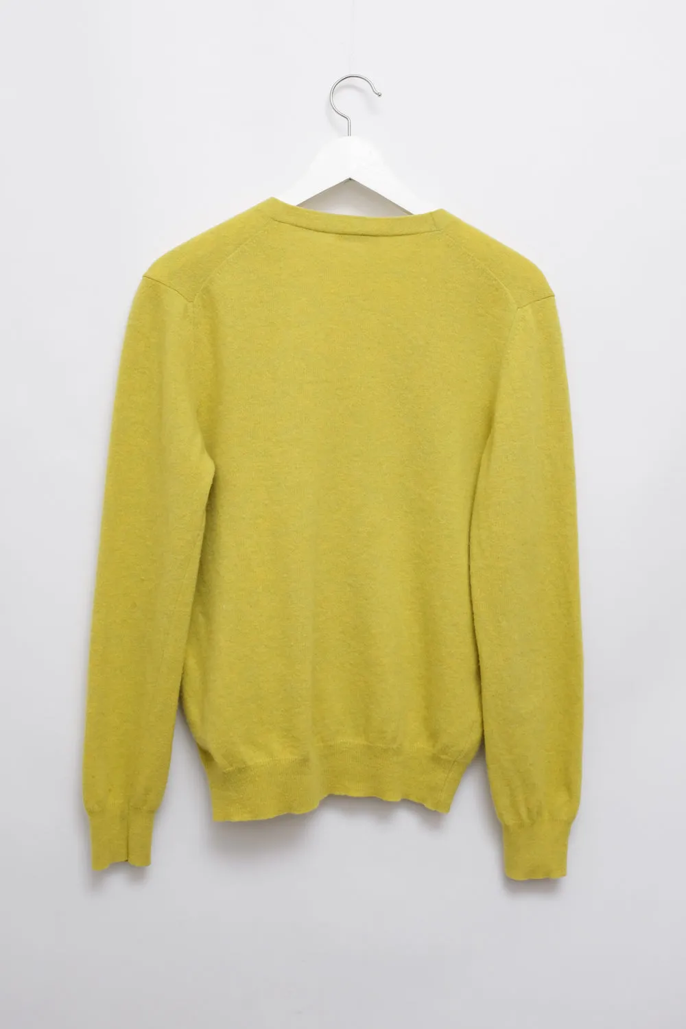 PURE CASHMERE LIME CARDIGAN SWEATER