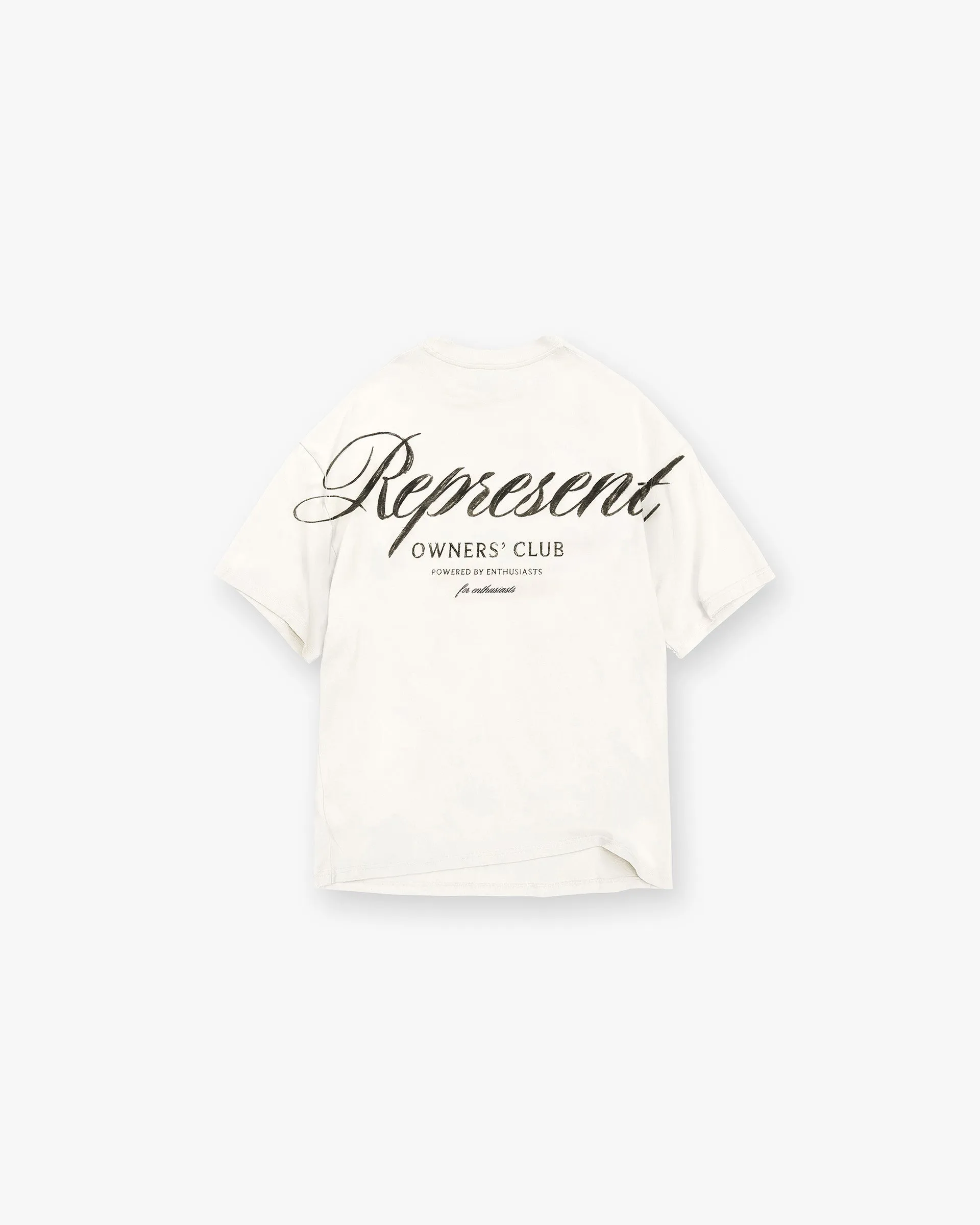 Represent Owners Club Script T-Shirt - Flat White