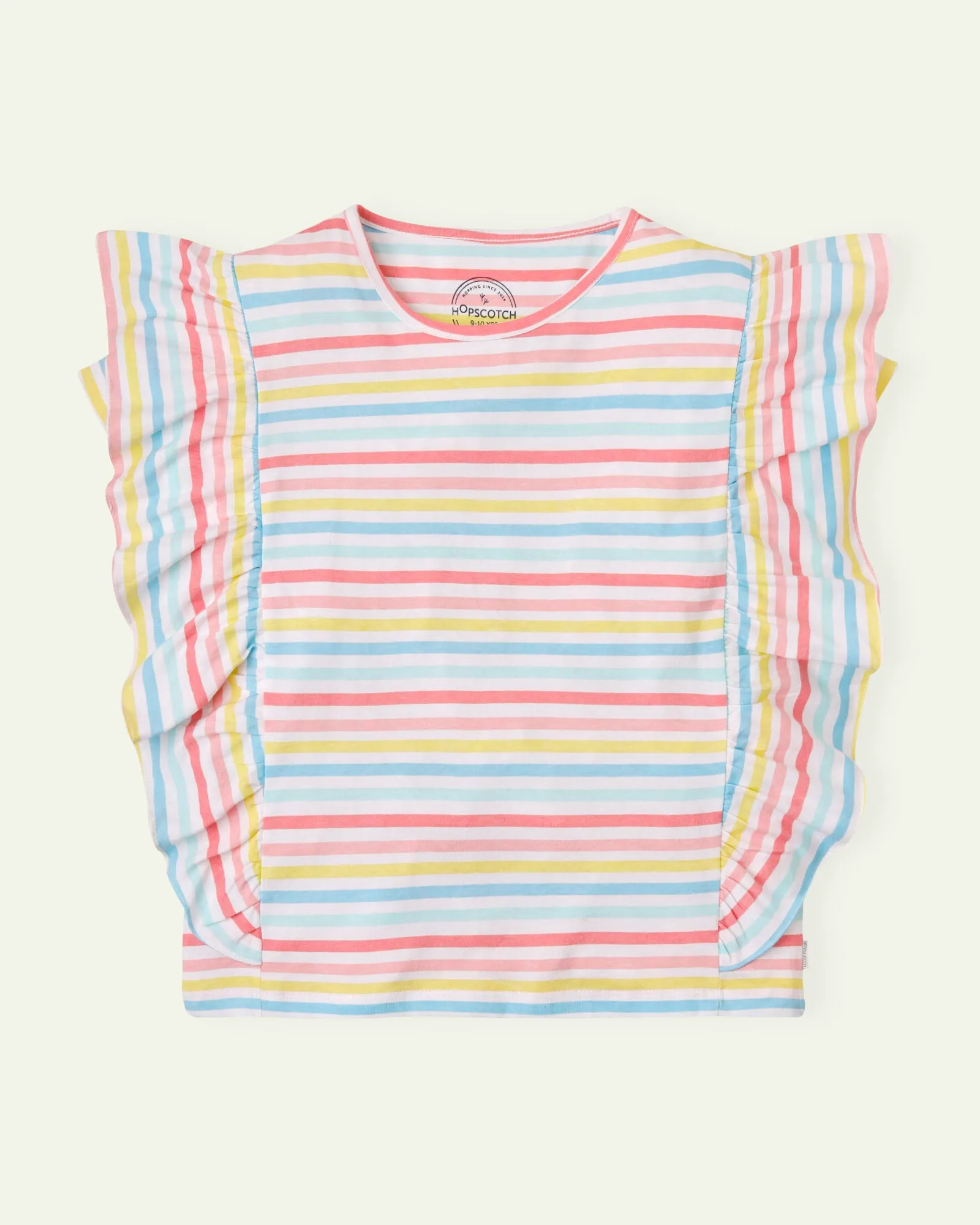 Ruffled Multi Striped Top