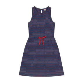 Sara racerback Dress Navy Mini Red Stripe