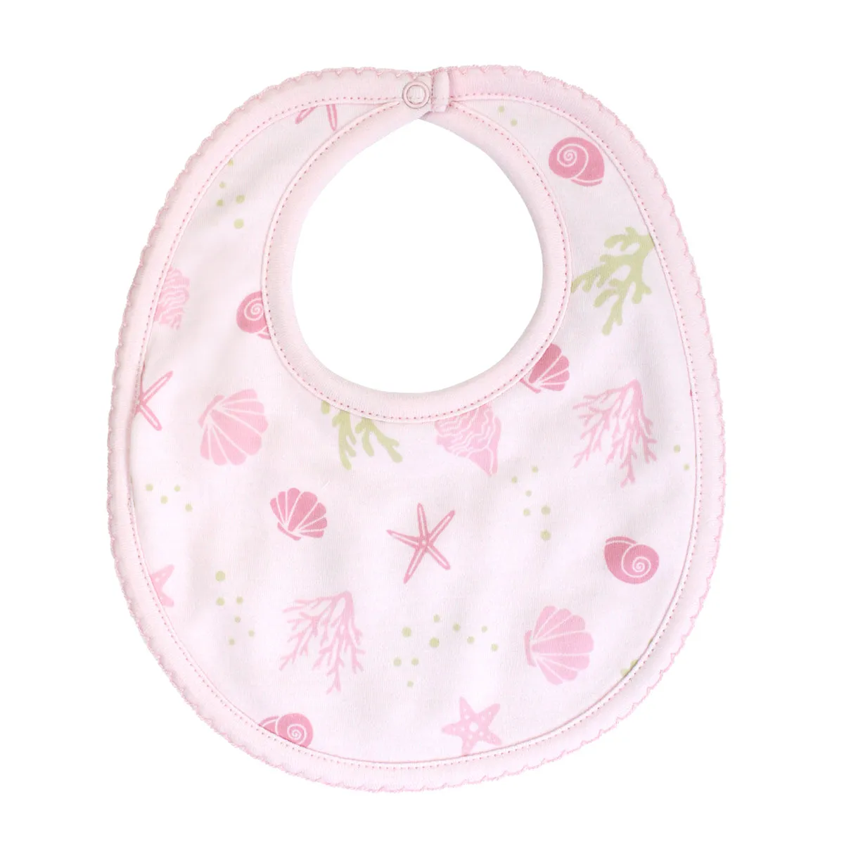 Seashells Printed Bib | Baby Girl