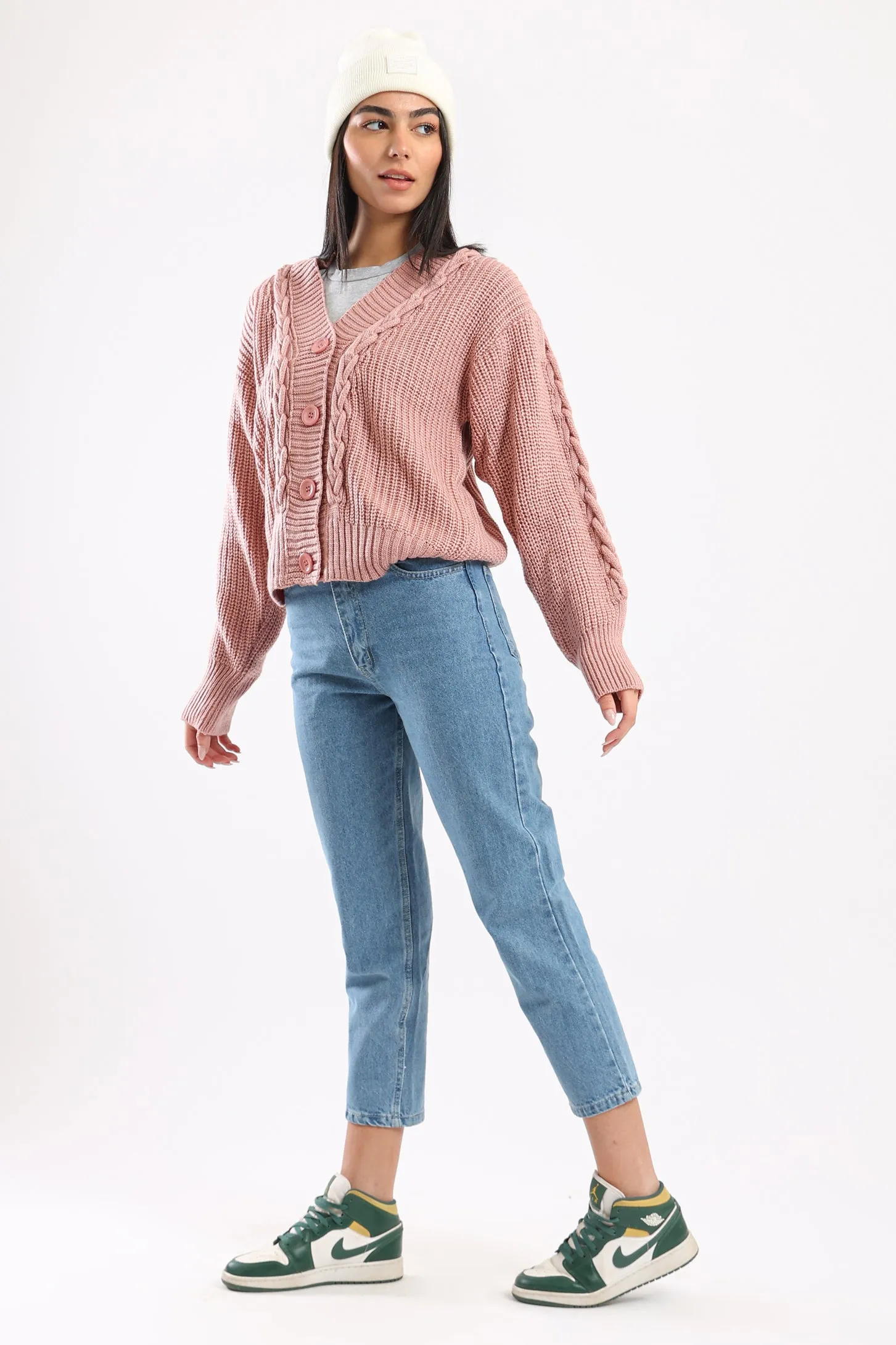 SNUGGLE KNIT CARDIGAN - BLUSH