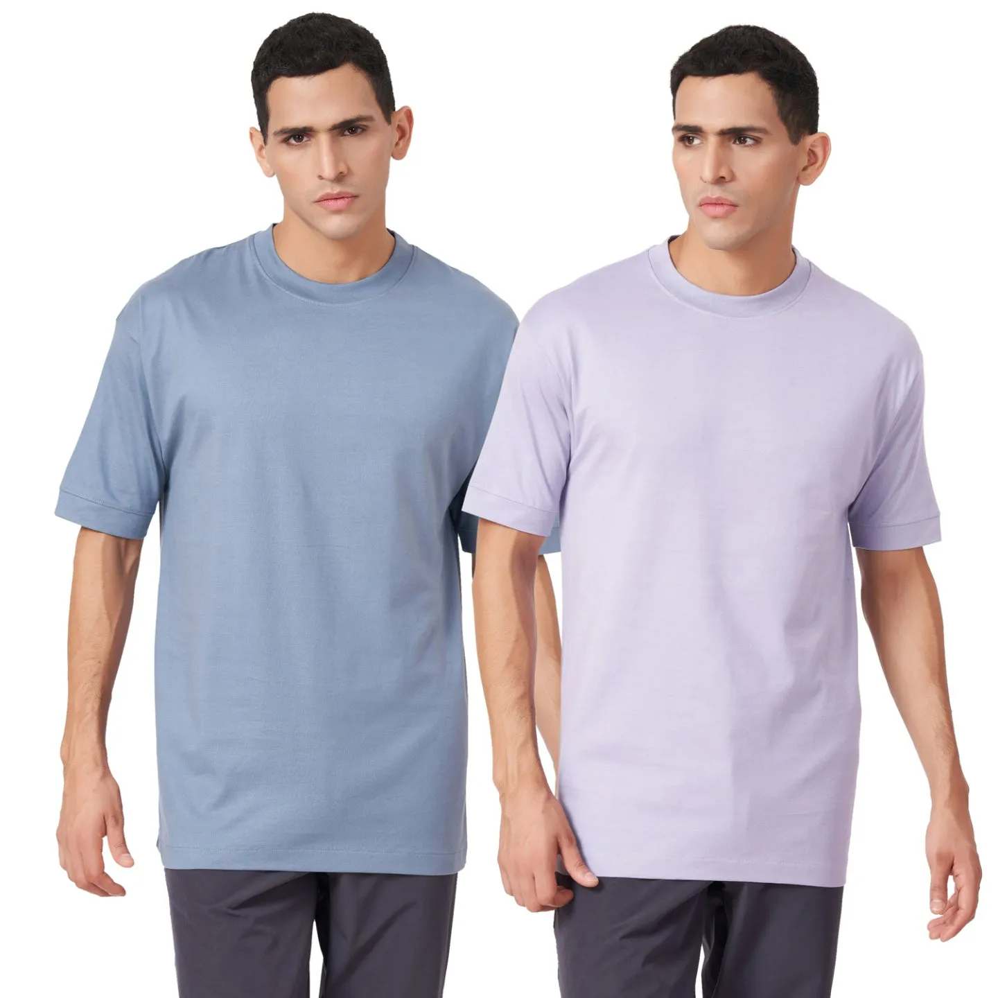 Solid Round Neck Oversized T-shirt Combo