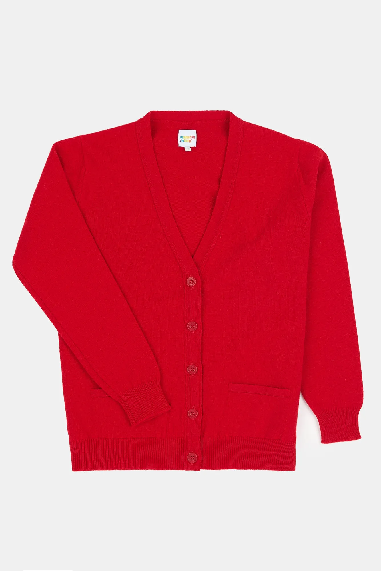 Women's Lambswool Cardigan - Red